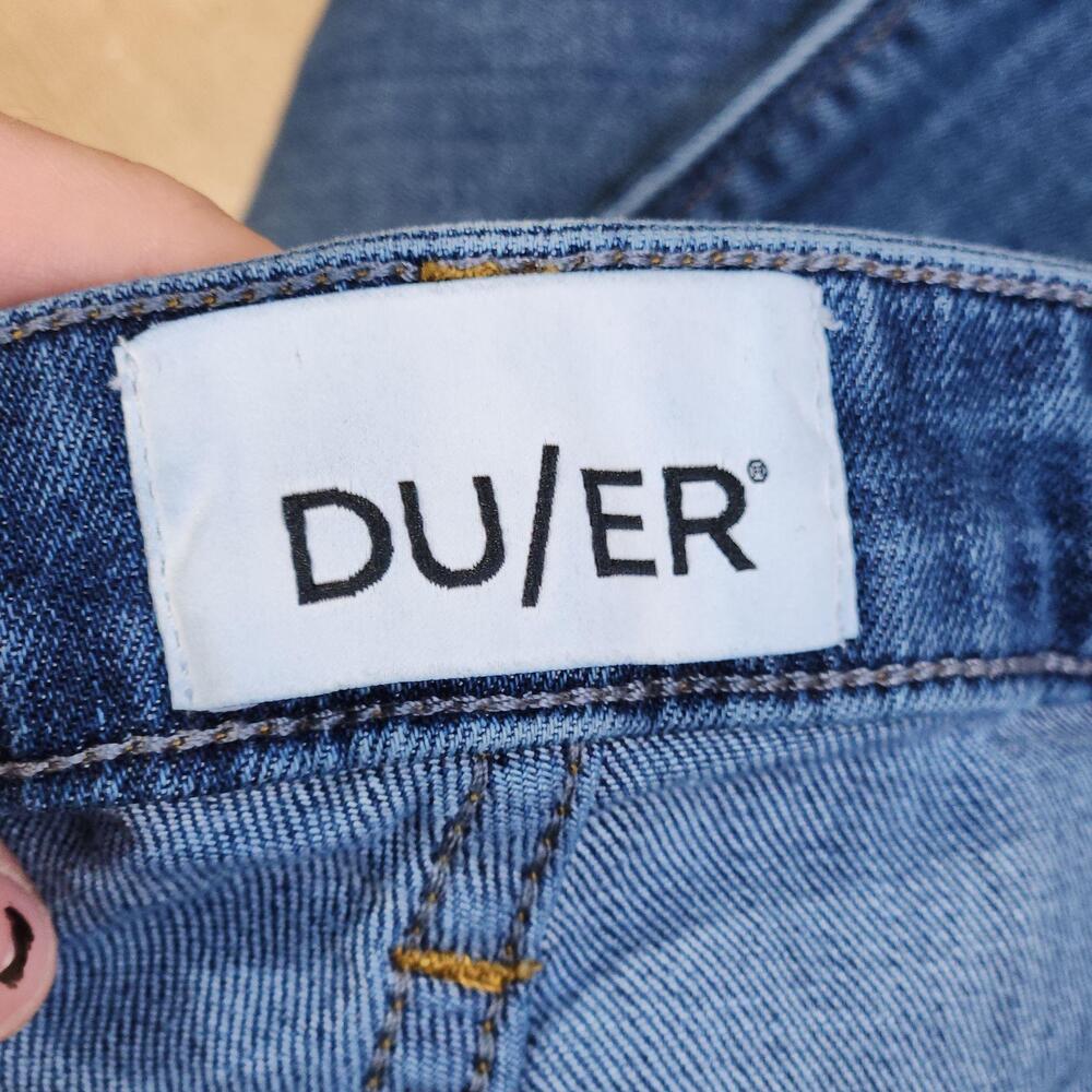 DU/ER Performance Jeans Womens 27x28 Blue Mid Rise Straight Stretch Denim Pants - Picture 3 of 11